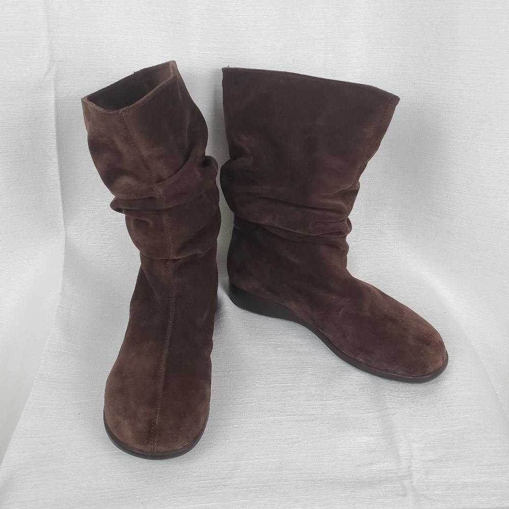 Blondo Suede Slouch Wool Lined Pull On Boots